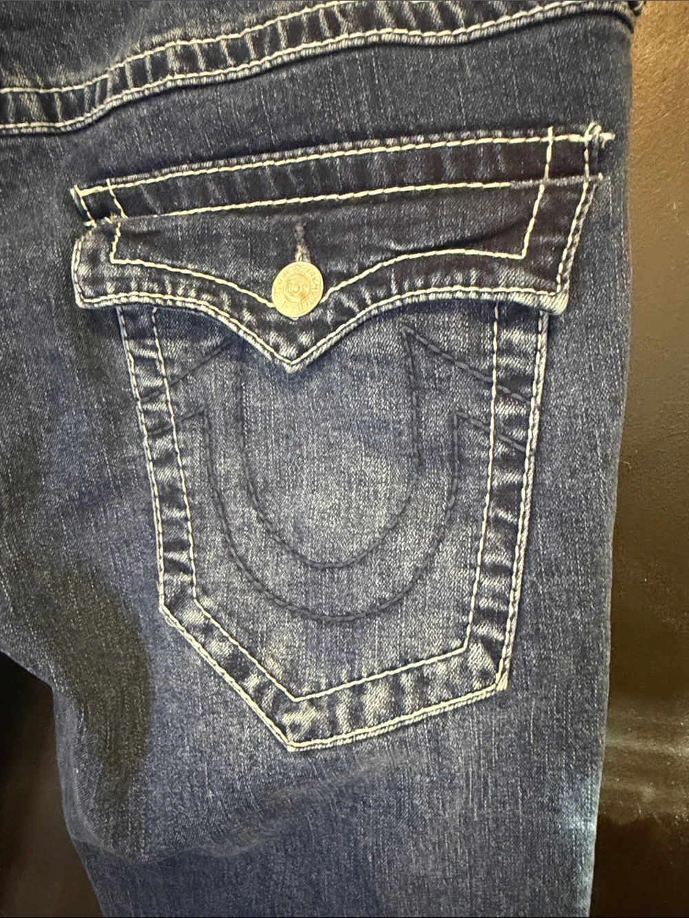 True Religion Rocco Relaxed Skinny Flap Jeans 36